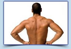 Man's back laser hair removal treatment